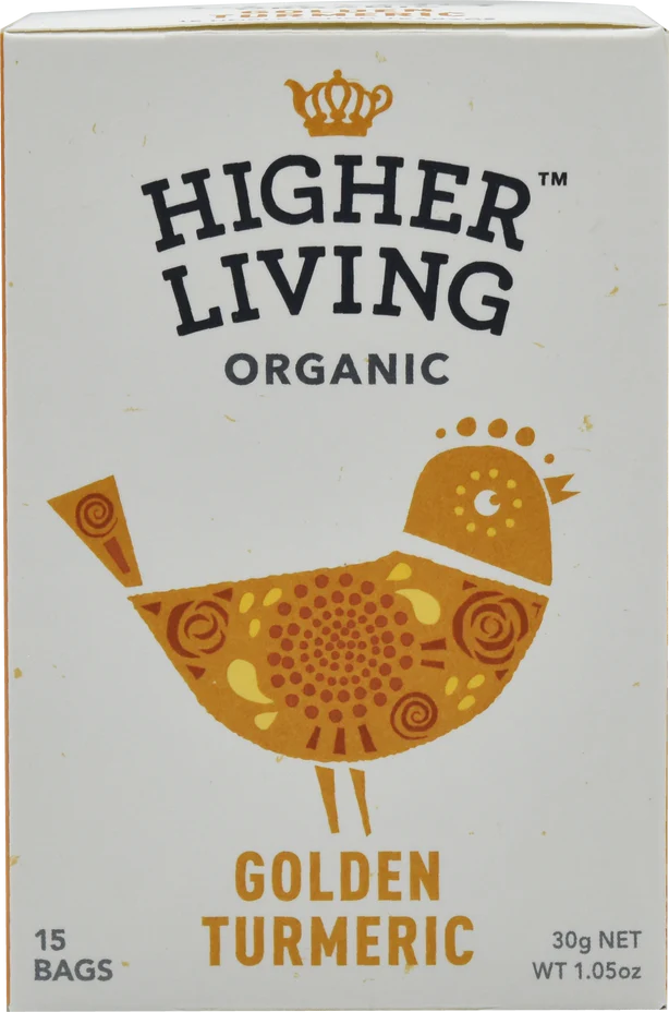 Higher Living Golden Turmeric Herbal Tea – 15 Tea Bags