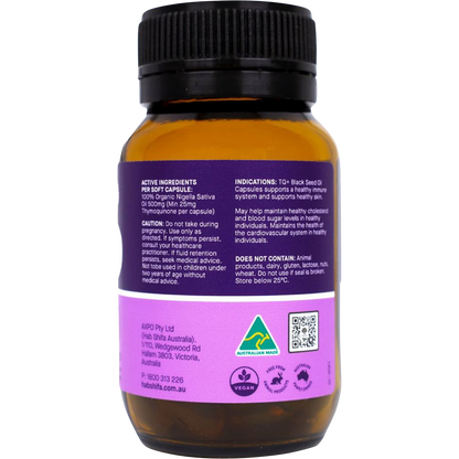 TQ+ Ultra Strength Black Seed Oil Vegecapsules