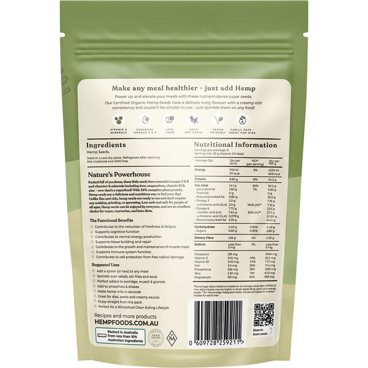 Organic Hemp Seeds Hulled