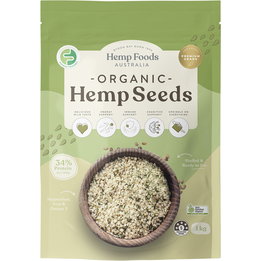 Hemp Foods Australia organic hulled hemp seeds 500g