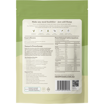 Hemp Foods Australia Organic Hemp Seeds Hulled