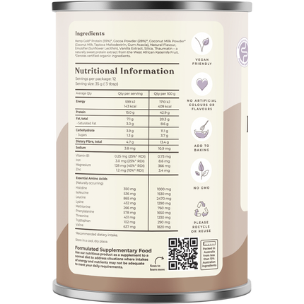 Organic Hemp Protein Shake Chocolate