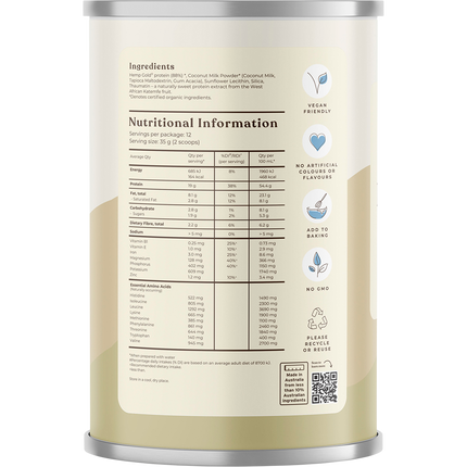 Organic Hemp Protein Shake Natural