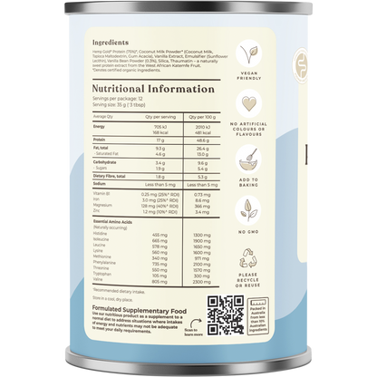 Organic Hemp Protein Shake Vanilla