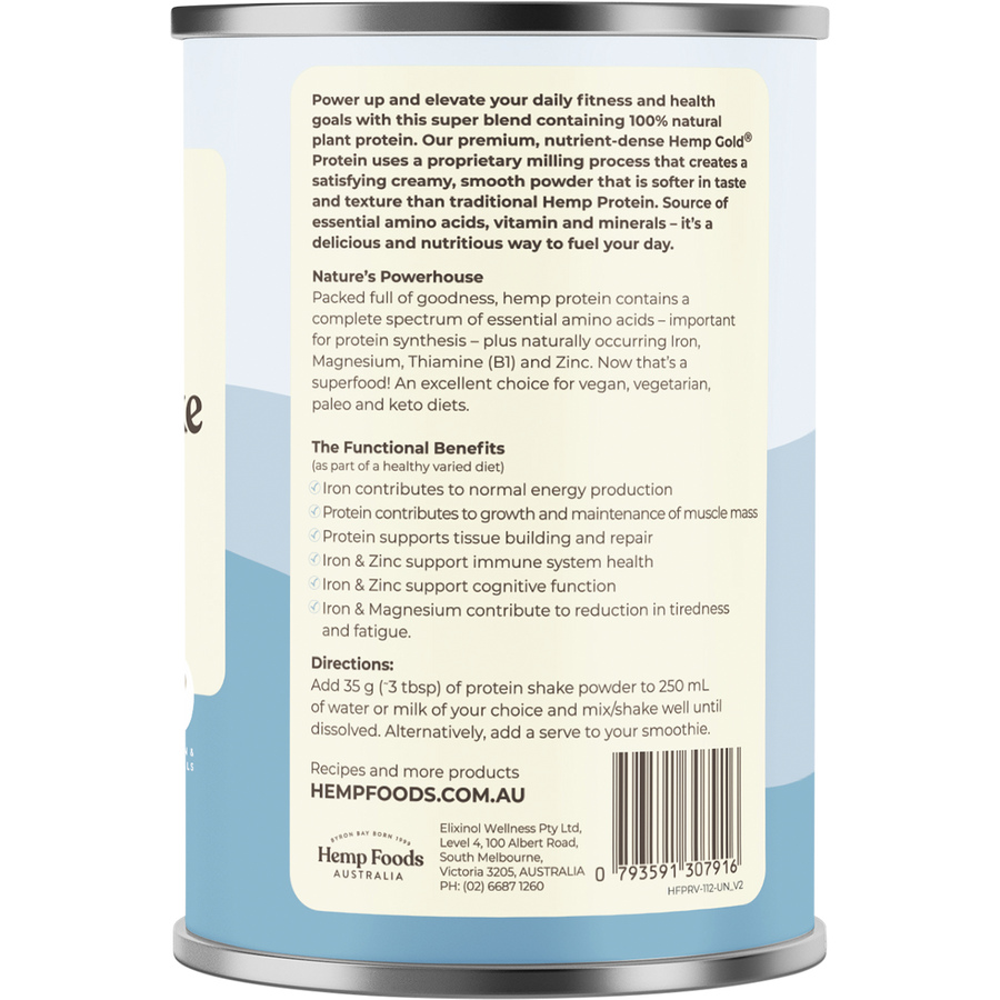 Organic Hemp Protein Shake Vanilla