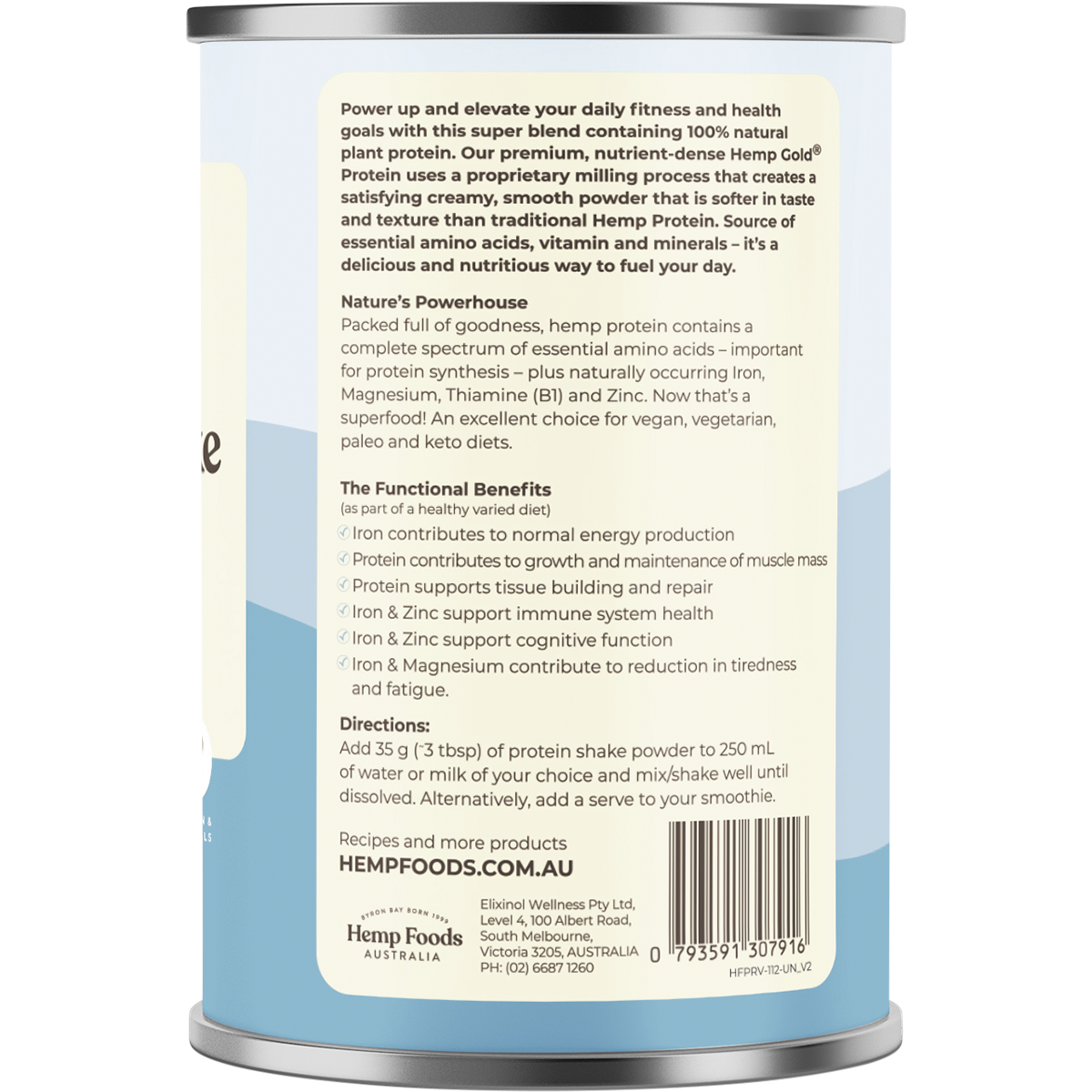 Organic Hemp Protein Shake Vanilla