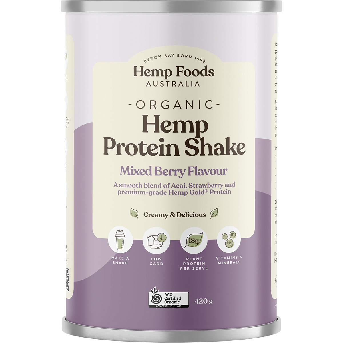 Organic Hemp Protein Shake Mixed Berry