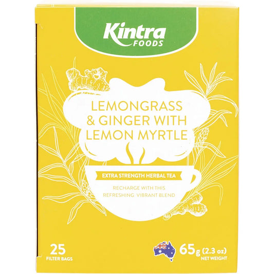 KINTRA FOODS Herbal Tea Bags Lemongrass & Ginger with Lemon Myrtle 25pk