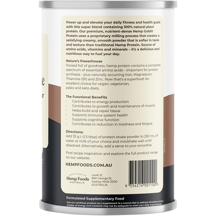 Organic Hemp Protein Shake Chocolate Espresso