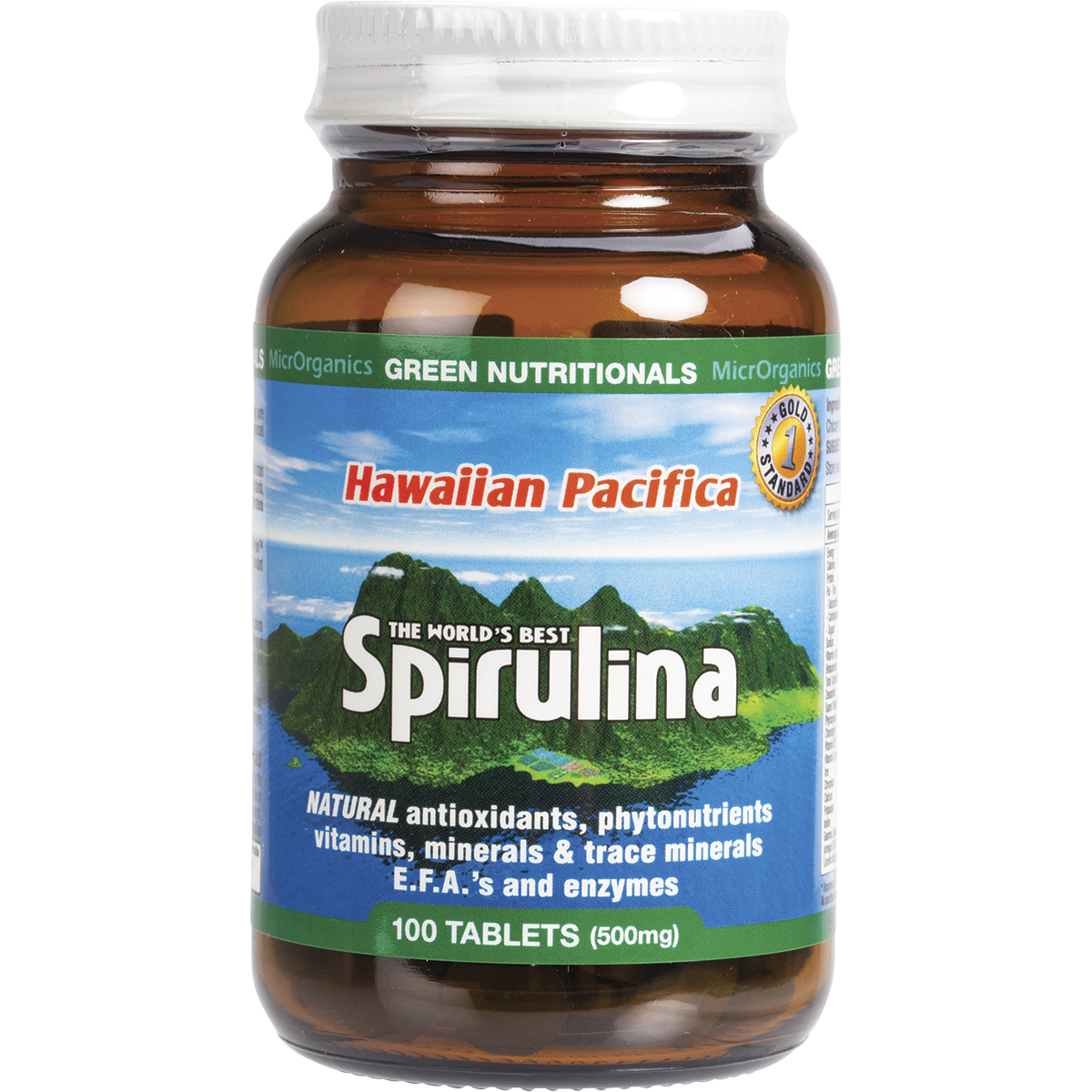 Hawaiian Pacifica Spirulina Tablets 500mg