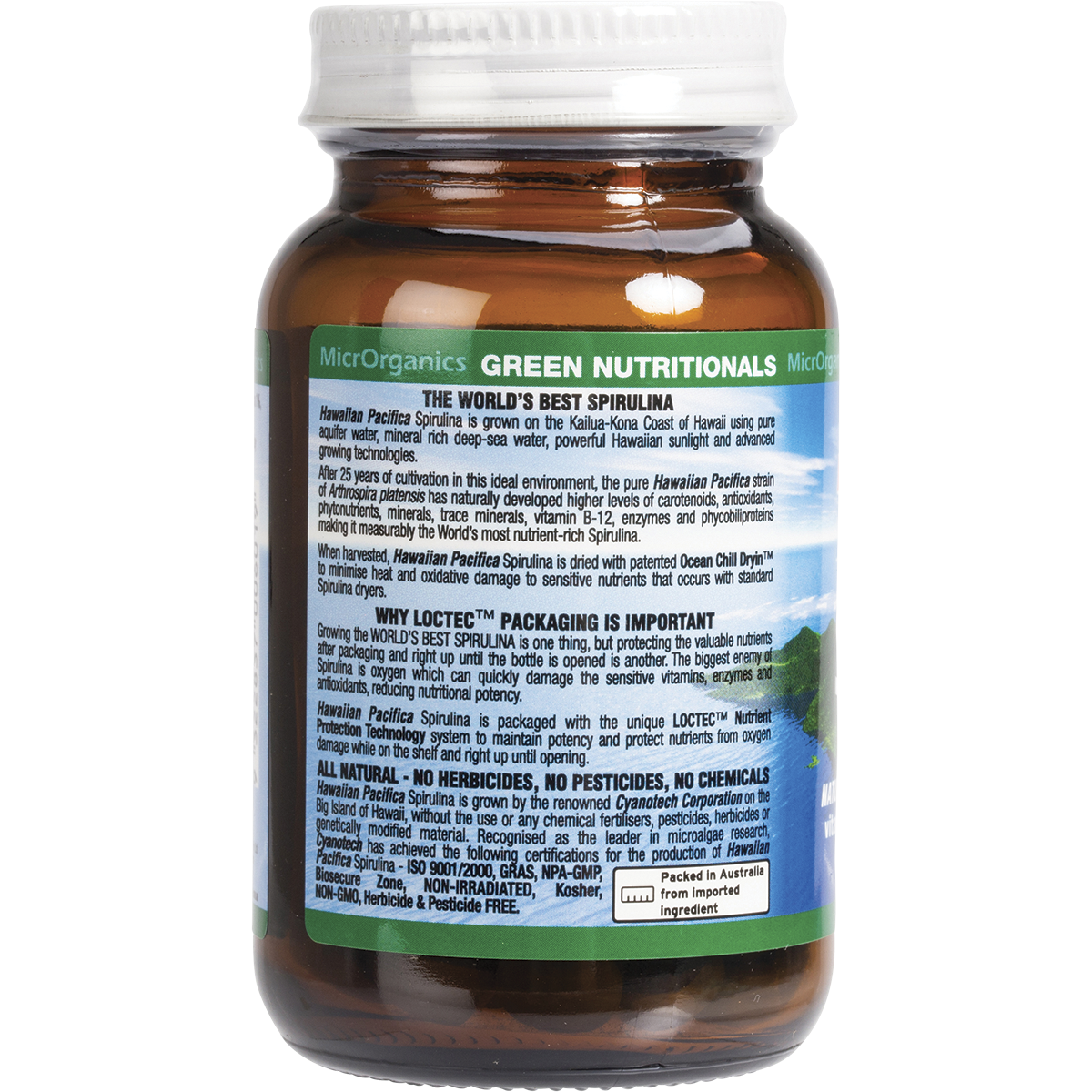 Hawaiian Pacifica Spirulina Tablets 500mg