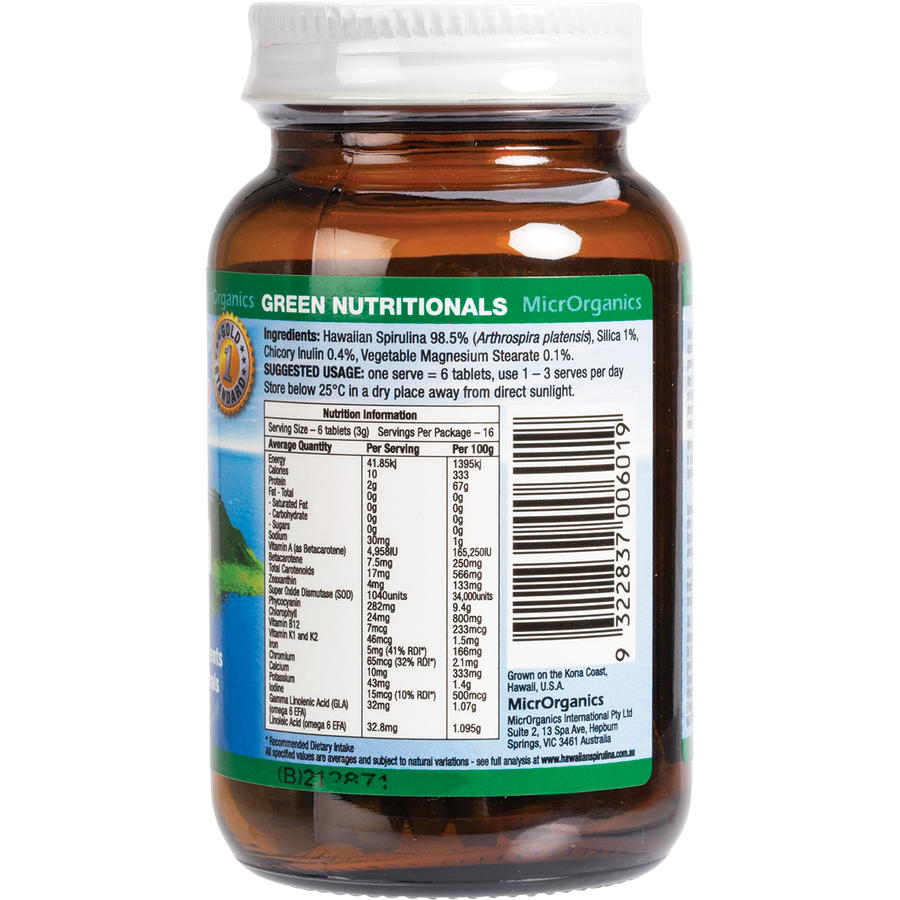 Hawaiian Pacifica Spirulina Tablets 500mg