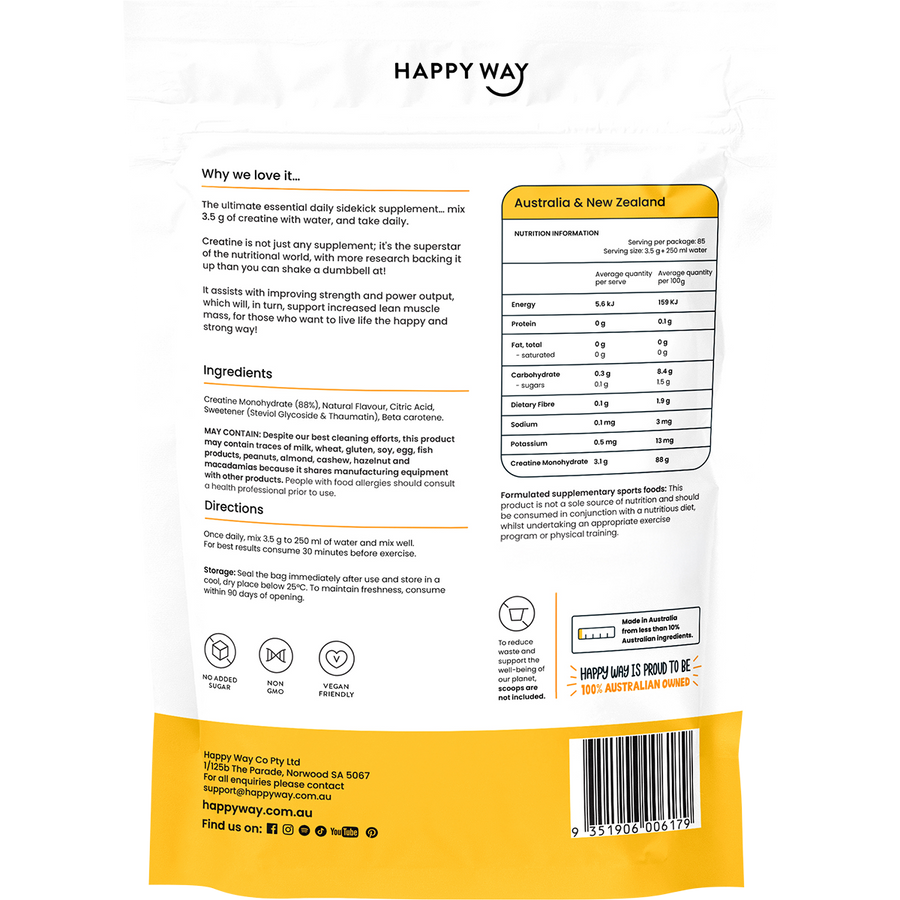 HAPPY WAY Creatine Powder Monohydrate Tropical