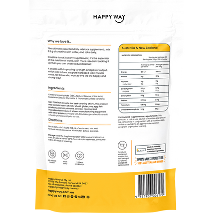 HAPPY WAY Creatine Powder Monohydrate Tropical