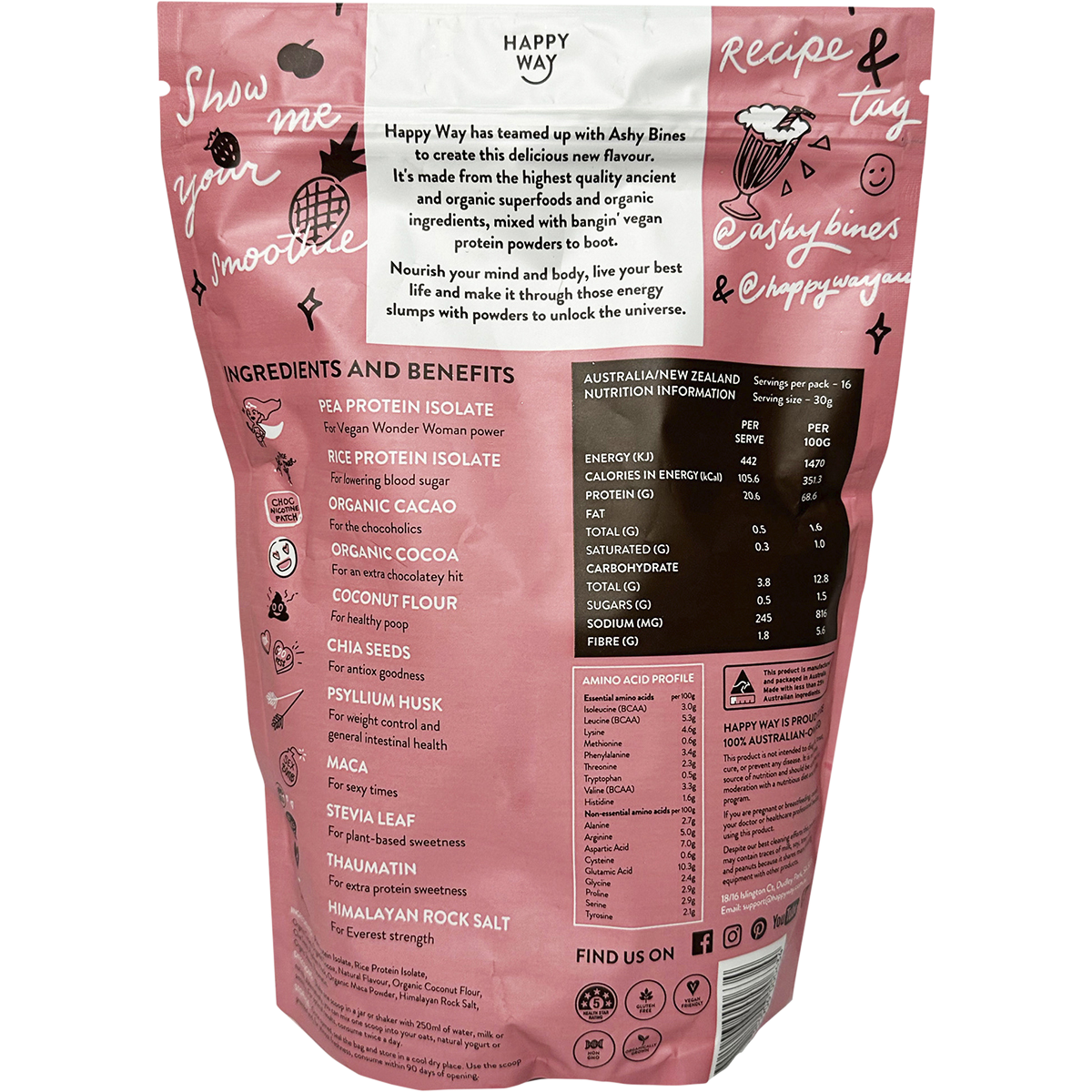 Ashy Bines Vegan Protein Powder Triple Choc Fudge