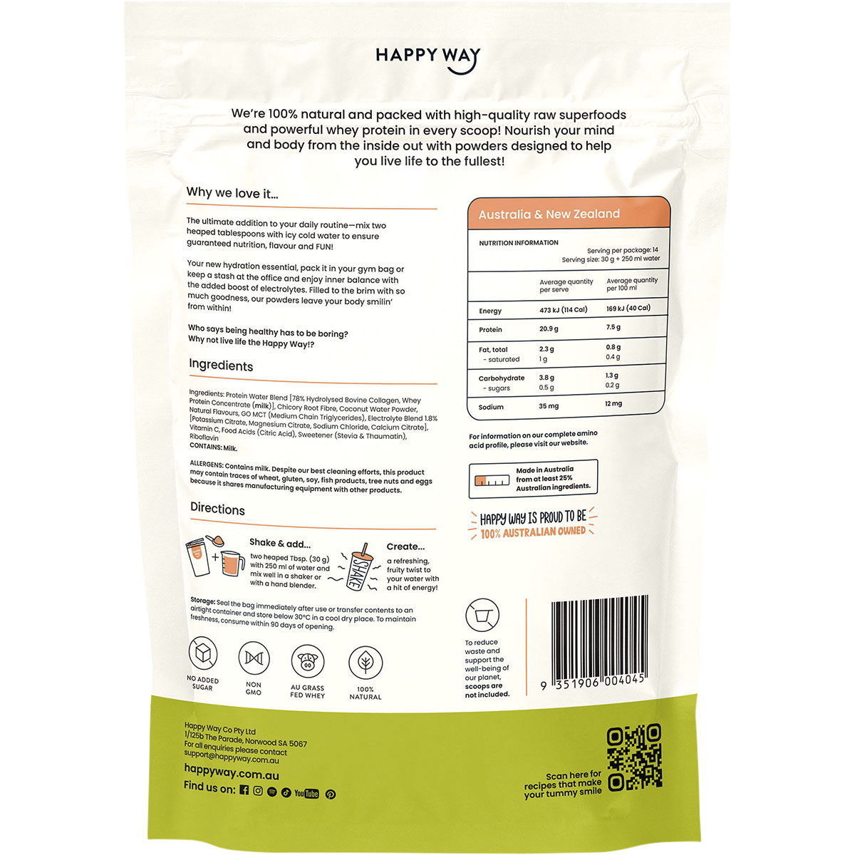 Whey Protein Water Apple Peach