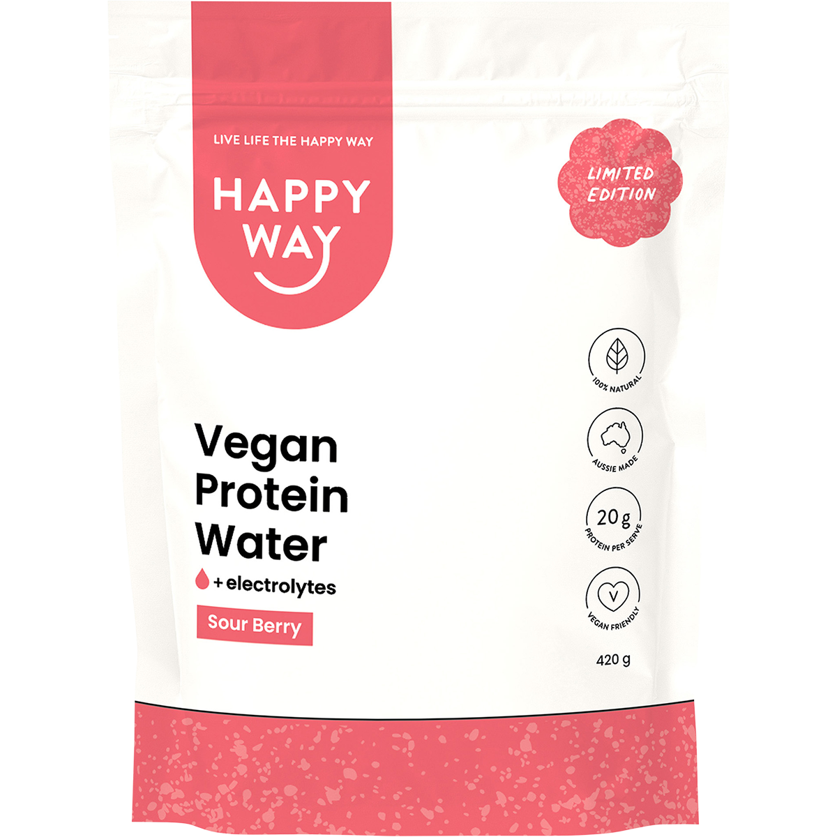 Vegan Protein Water Powder Sour Berry