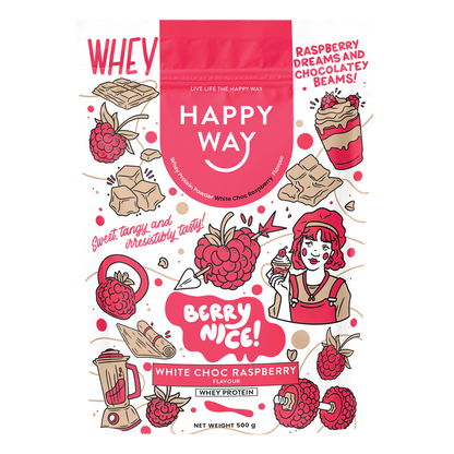 Whey Protein Powder White Choc Raspberry