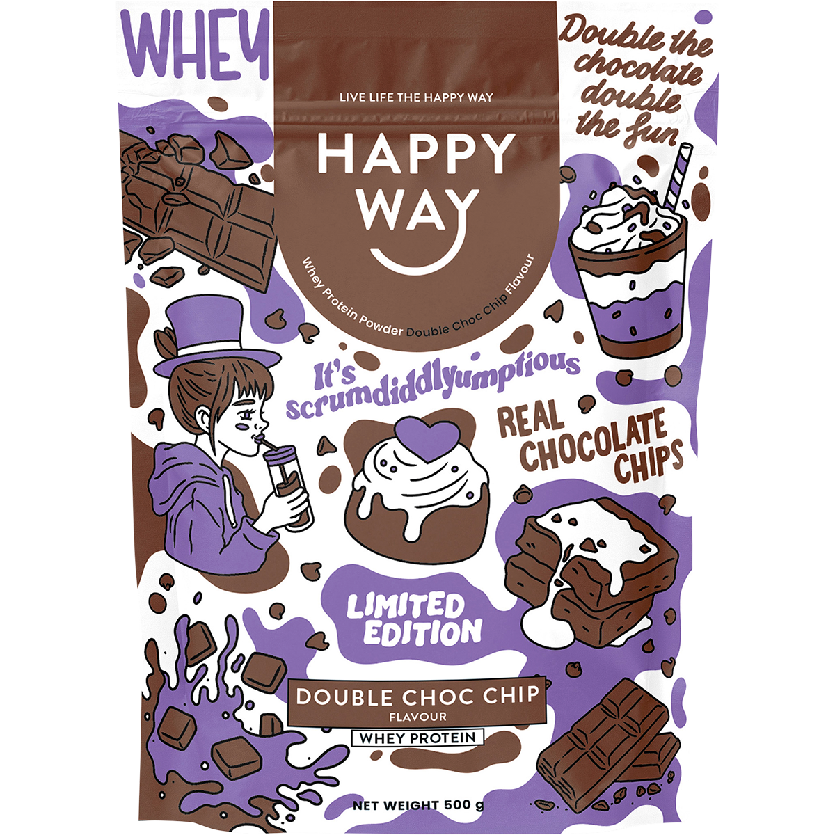 Whey Protein Powder Double Choc Chip