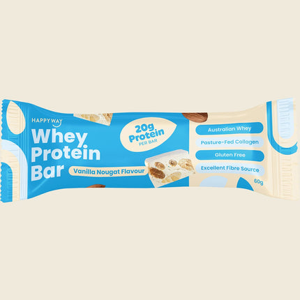 Happy Way Whey Protein Bar Vanilla Nougat 10x60g