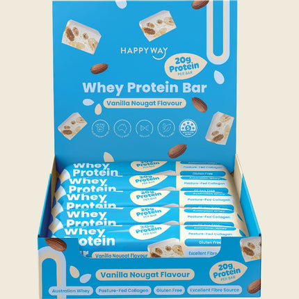 Happy Way Whey Protein Bar Vanilla Nougat 10x60g