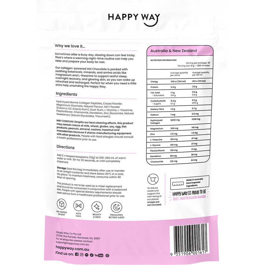 Collagen Hot Choccy - Back View