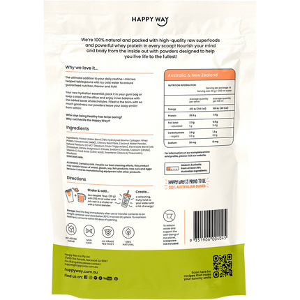 Happy Way whey protein water Apple Peach refreshing protein hydration beverage