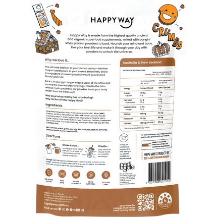 Happy Way whey protein powder caramel biscuit smooth flavour for shakes and daily nutrition