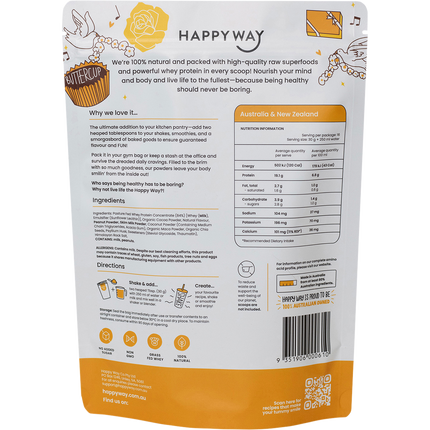 Happy Way whey protein powder choc peanut butter smooth flavour for shakes and daily nutrition