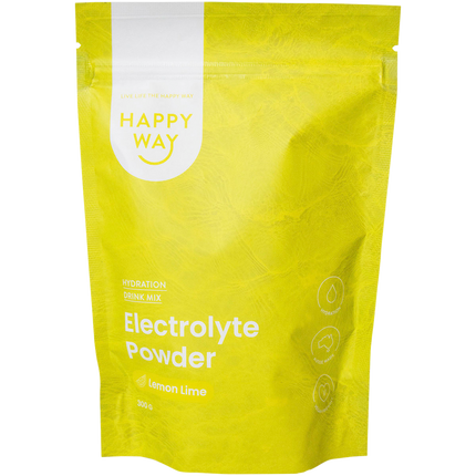 Happy Way electrolyte powder lemon lime for hydration endurance and workout recovery