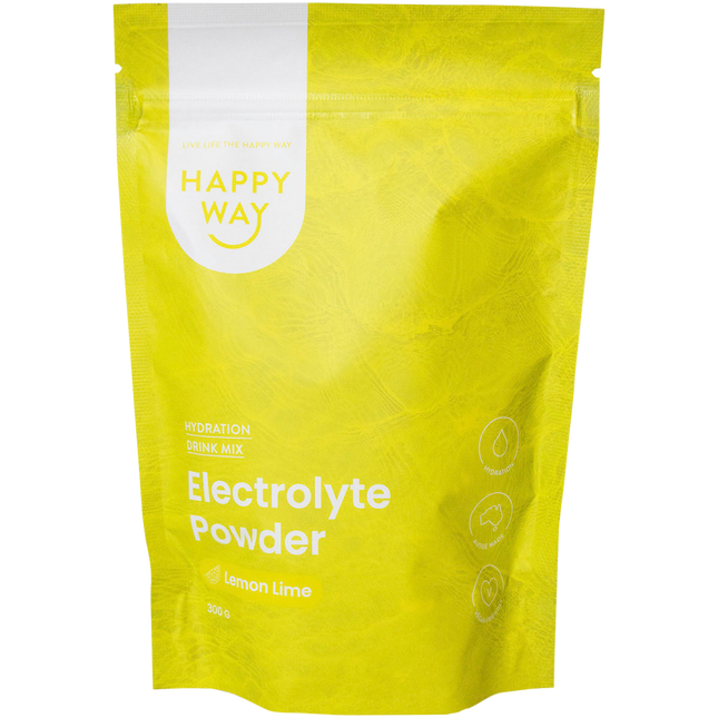 Happy Way electrolyte powder lemon lime for hydration endurance and workout recovery