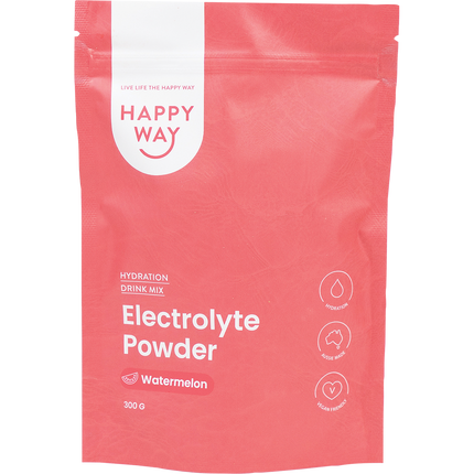 Happy Way electrolyte powder watermelon for hydration endurance and workout recovery