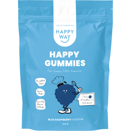Happy Way happy gummies blue raspberry fruity daily wellness supplement