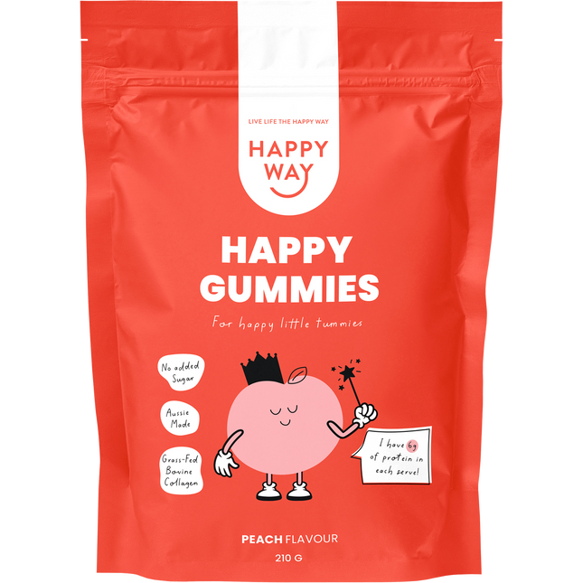 Happy Way happy gummies peach fruity chewable supplement for daily wellness support