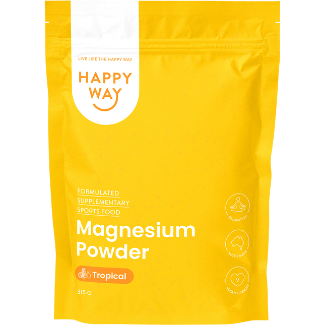 Happy Way magnesium powder tropical for muscle relaxation and recovery support