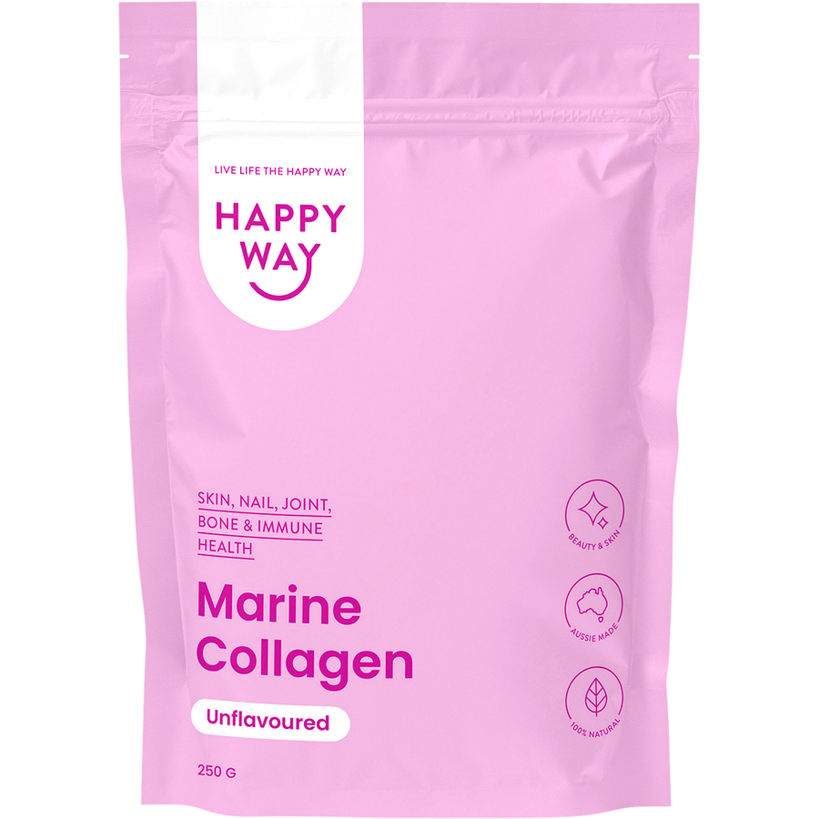 Happy Way marine collagen unflavoured powder for skin hair nails and joint support