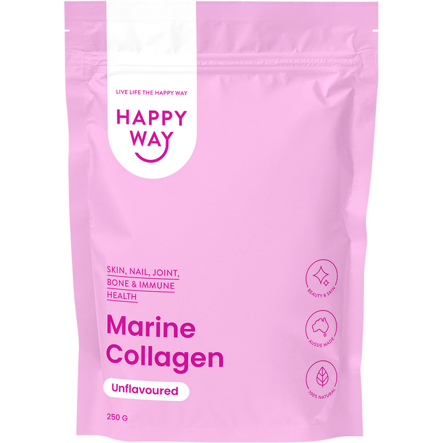 Happy Way marine collagen unflavoured powder for skin hair nails and joint support