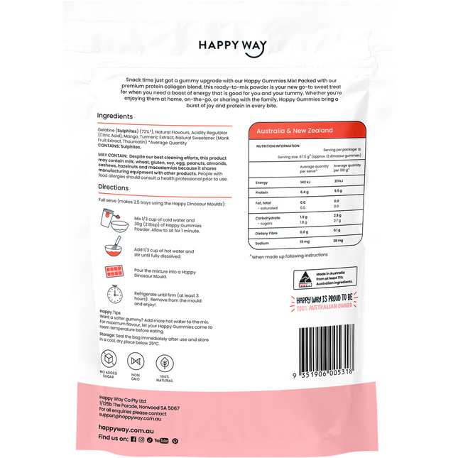 Happy Way happy gummies peach delicious chewable supplement for everyday support
