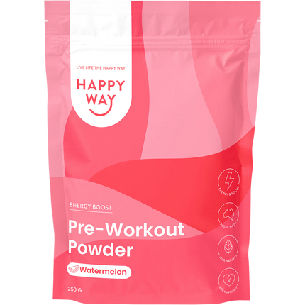Happy Way pre workout watermelon powder for energy focus and workout performance