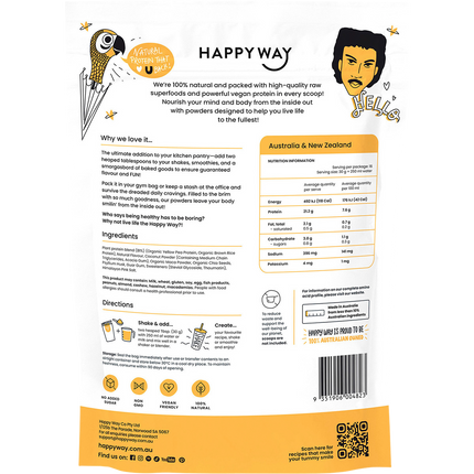 Happy Way vegan protein powder salted caramel dairy free protein for smoothies and daily use