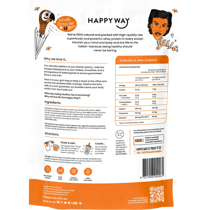 Happy Way whey protein powder salted caramel smooth flavour for shakes and daily nutrition