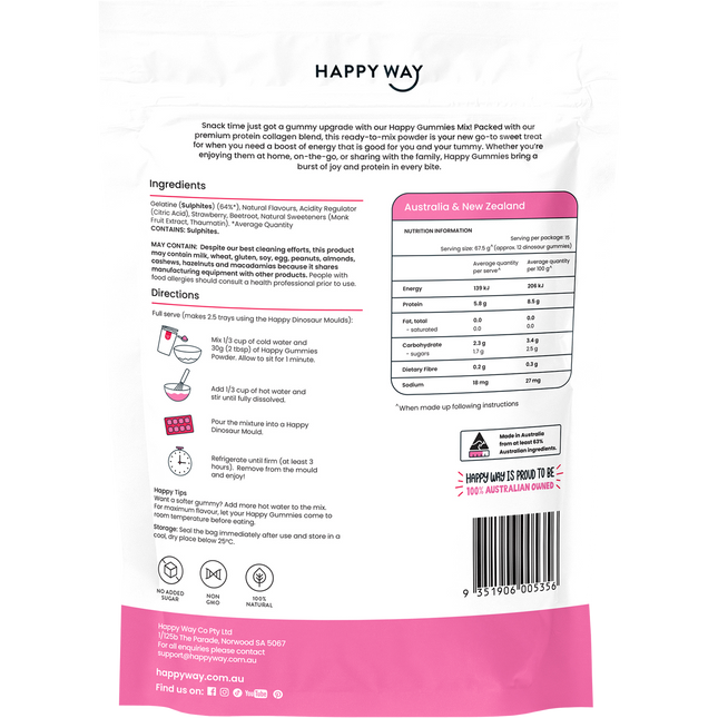 Happy Way happy gummies strawberry delicious chewable supplement for everyday support