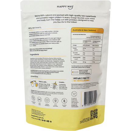Happy Way vegan protein water tropical crush refreshing protein hydration beverage
