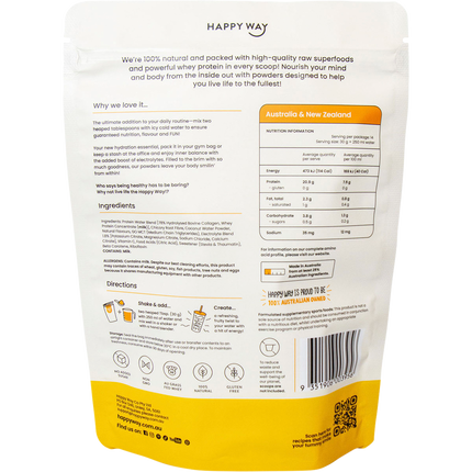 Happy Way whey protein water Tropical Crush refreshing protein hydration beverage