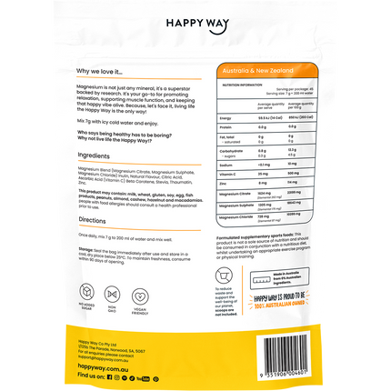 Happy Way magnesium powder tropical refreshing daily wellness support