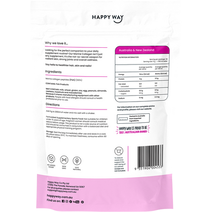 Happy Way marine collagen unflavoured easy to mix collagen supplement for daily wellness