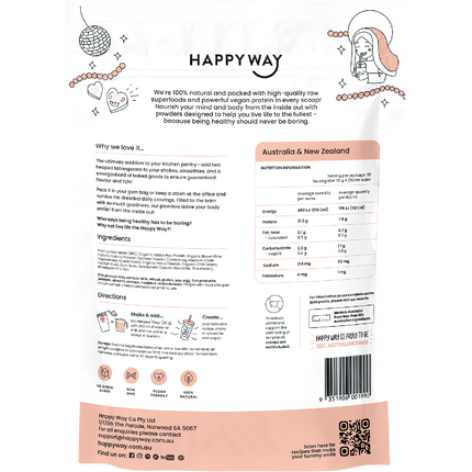 Happy Way vegan protein powder vanilla dairy free protein for daily nutrition and recovery