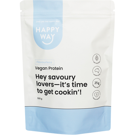 Happy Way vegan protein powder flavourless plant based protein for smoothies and recipes
