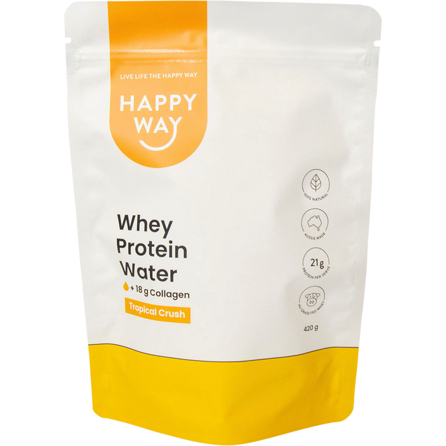 Happy Way whey protein water Tropical Crush whey protein hydration drink
