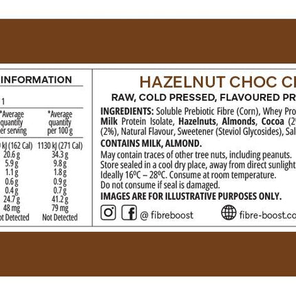 Fibre Boost Cold Pressed Choc Hazelnut flavoured Protein Bar
